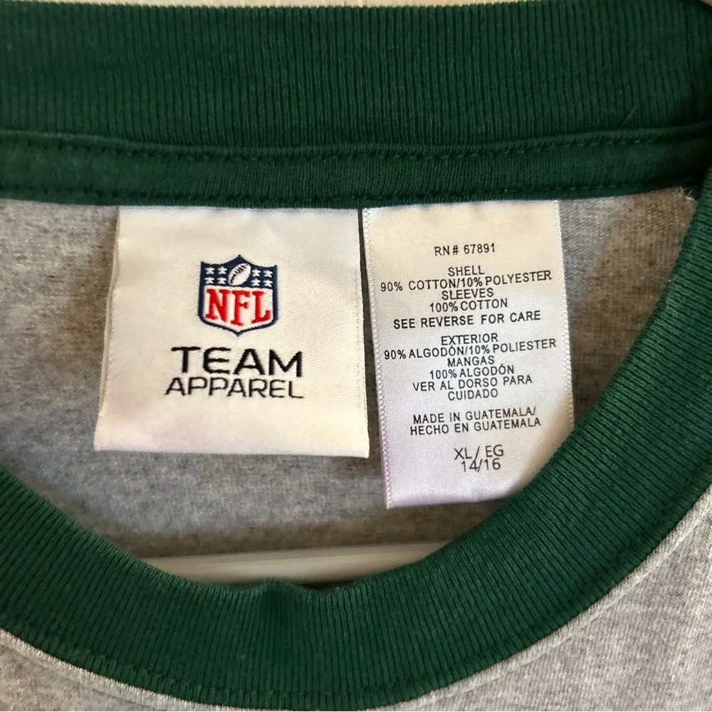 Green Bay Packers Gray/Green T-Shirt XL 14/16 NFL EUC - Picture 4 of 5